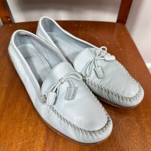 Coach Ronna Loafers Womens 8.5B Blue Excellent Leather Bow Driving Flats Italy